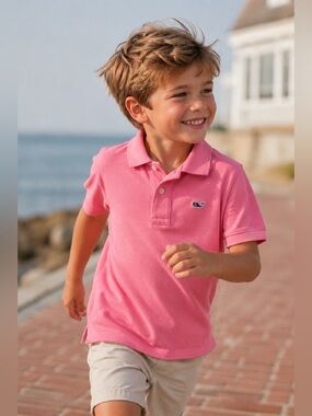 Vineyard Vines Boys Salmon Polo